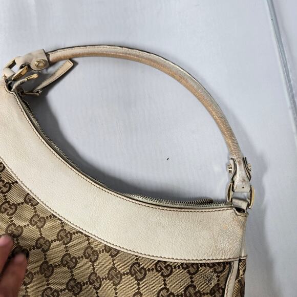 GUCCI D Ring GG Canvas Leather Abbey Hobo Large - Picture 5 of 8